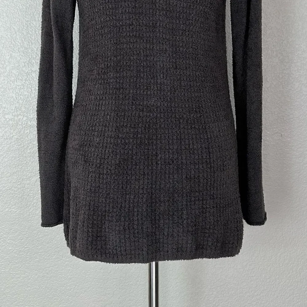 Barefoot Dreams Cozychic Lite Charcoal Gray Open Front Cardigan, Sz Medium - Picture 11 of 13